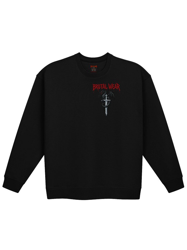 BrutalWear Medieval Art Fantasy Blk Dragon & Sword. product image (1)
