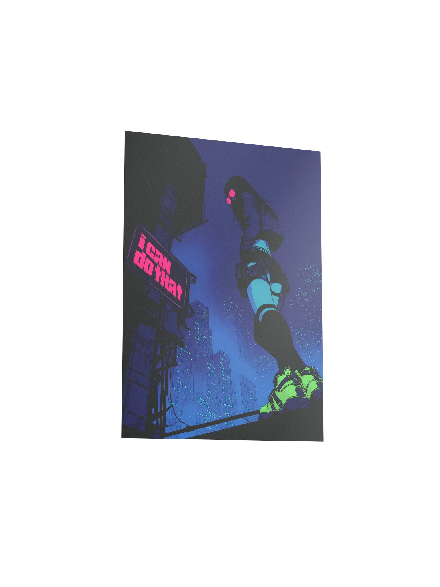 "I can do that" Neon Cyberpunk Matte Poster product image (3)