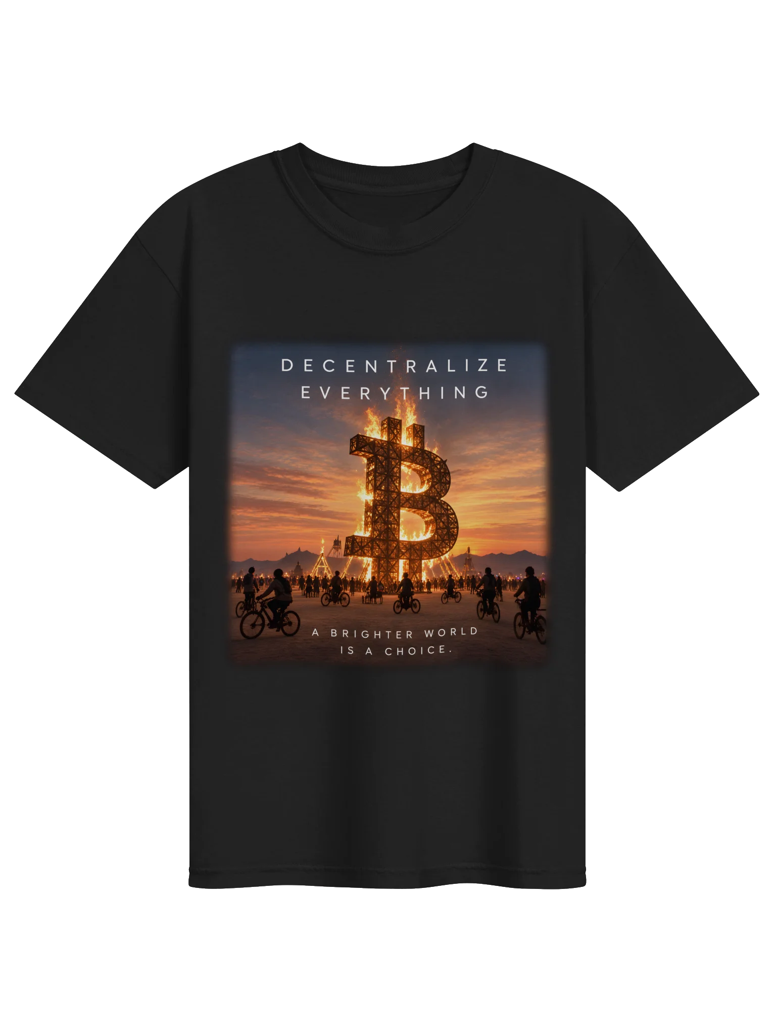 Burning Bitcoin Shirt (Black) product image (1)