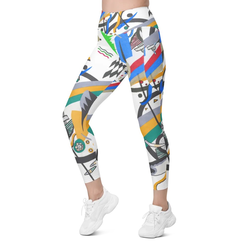 Abstract Lithographic Pattern Design Leggings with pockets - V4 product image (8)