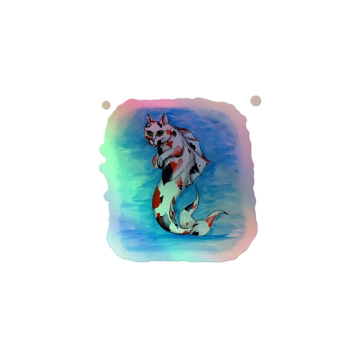 Mermeow Calico Holo Sticker product image (1)