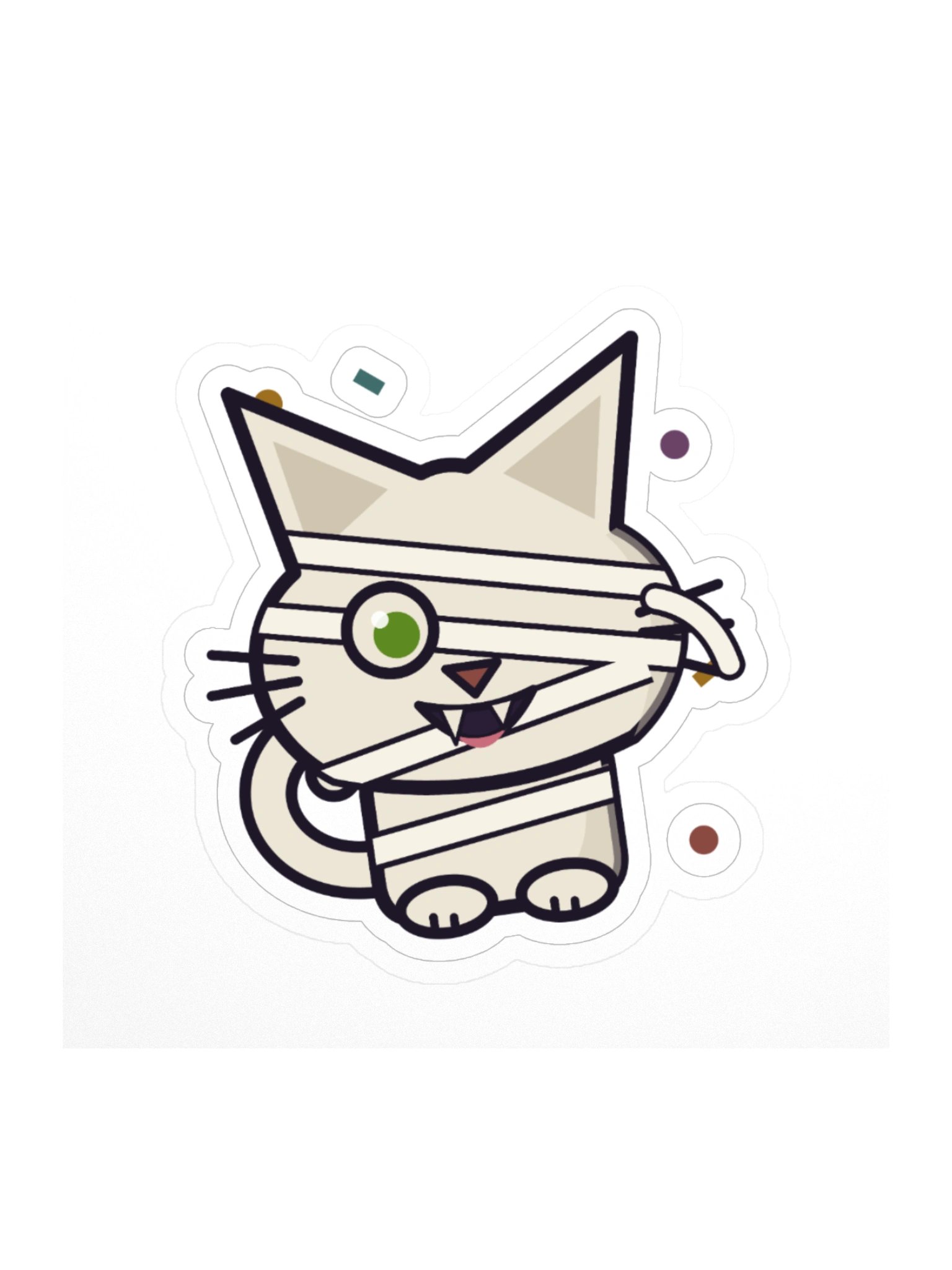 Anniversary Mummy Zombie Cat Laptop Sticker, 3 Inch product image (1)