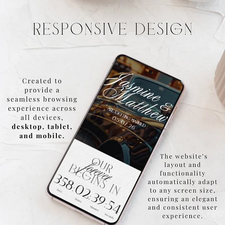 Old Money Wedding Website Template | Elegant Black Tie Digital Invite | Editable Canva Website | Wedding RSVP Online | Printable Invitation product image (2)