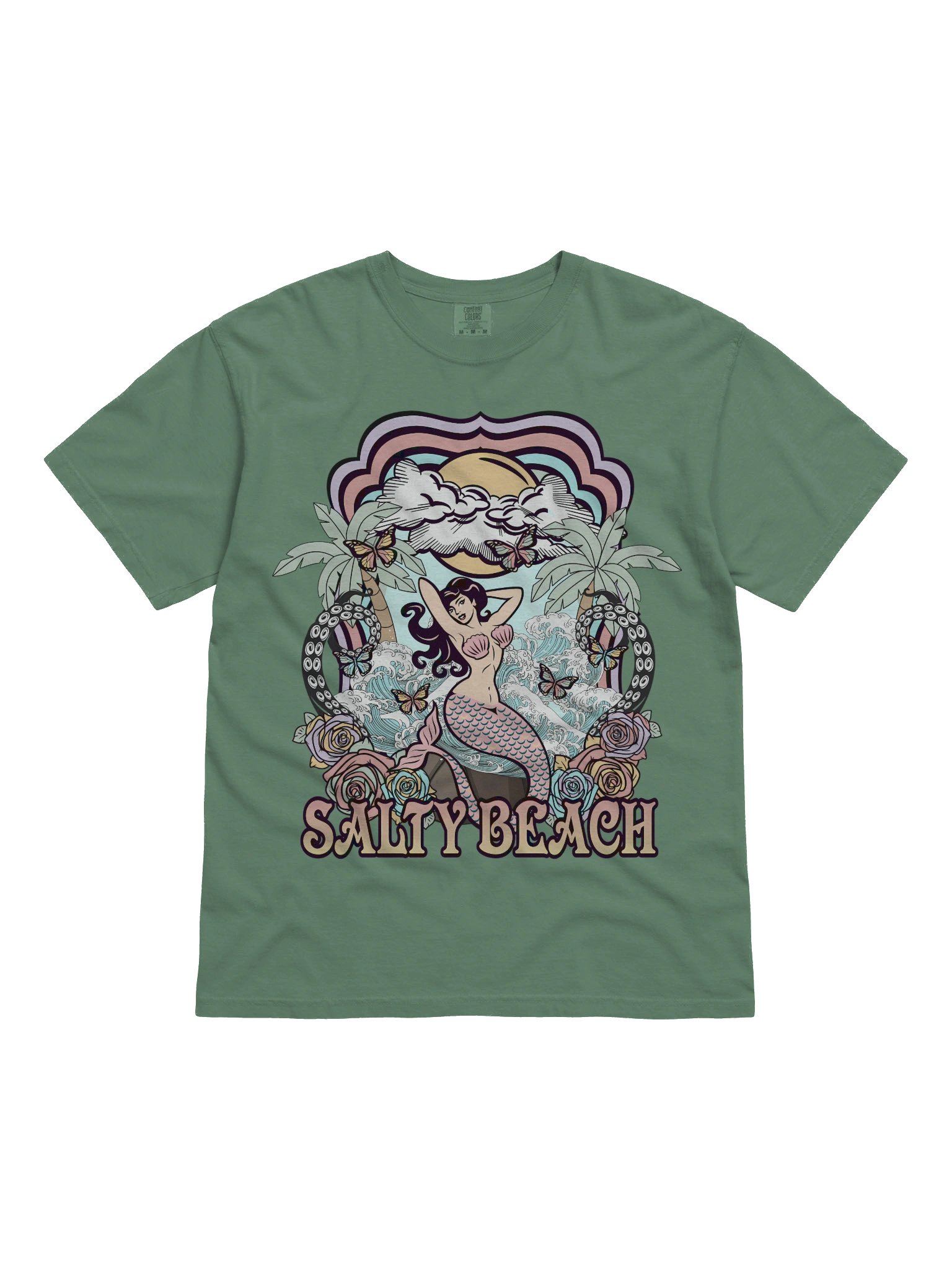 Salty Beach Mermaid Shirt – Tropical Ocean Travel Souvenir Vintage Beach Tee product image (4)