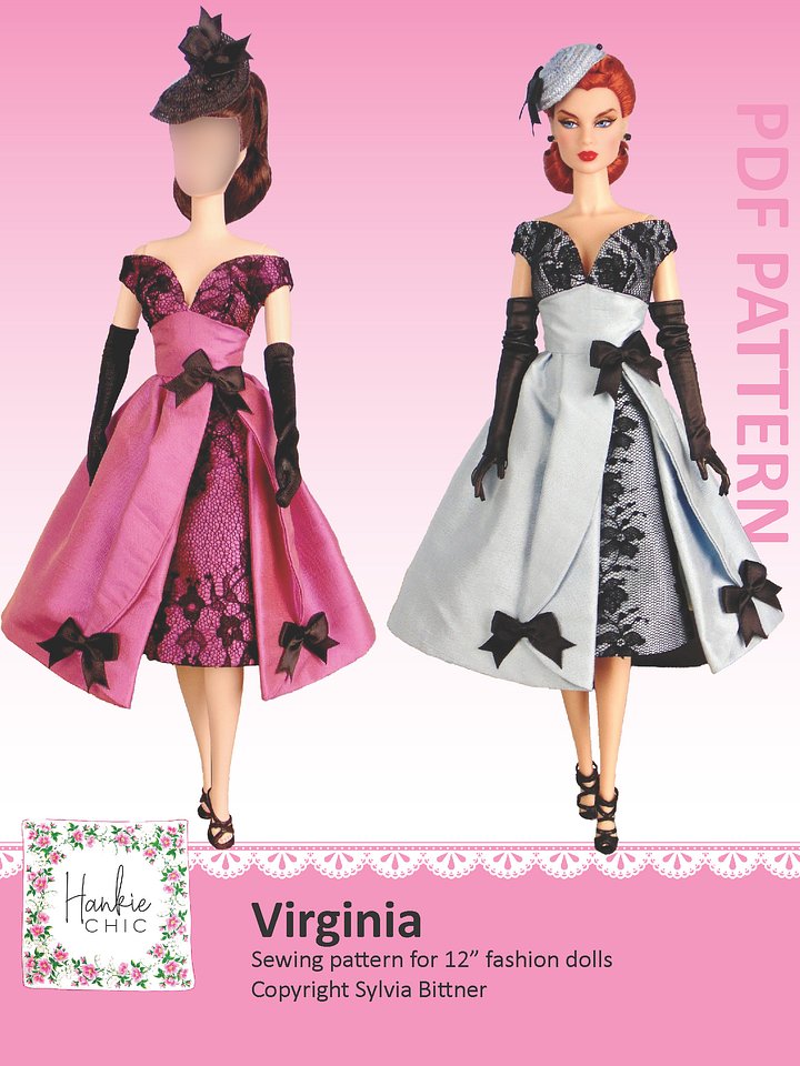 Virginia sewing pattern for 12" fashion dolls product image (1)