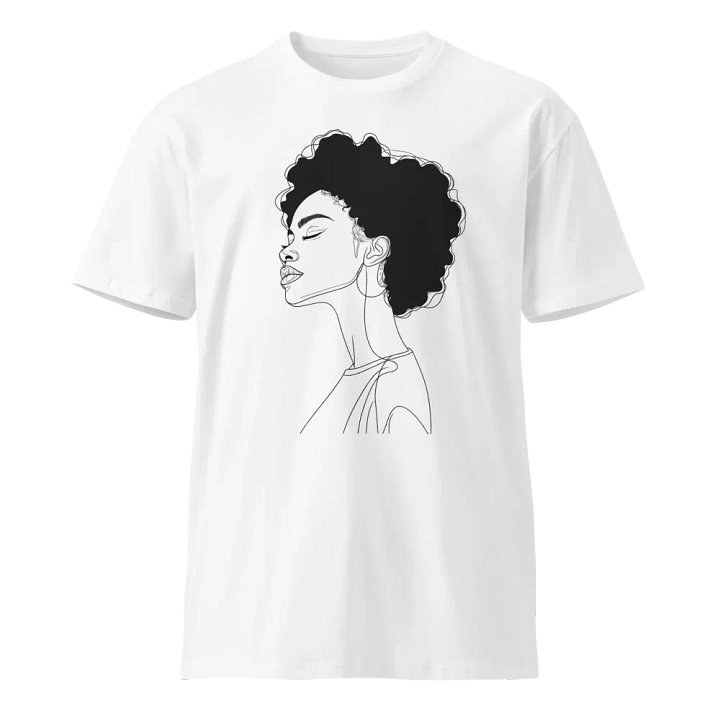 Curly Woman Line Art Profile Unisex Tee product image (2)