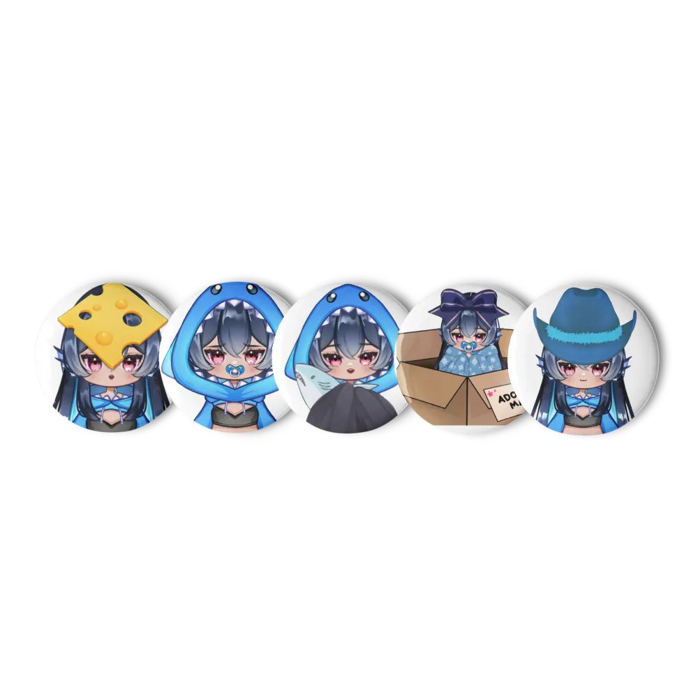 Chibi Button Pin Set (5) product image (5)
