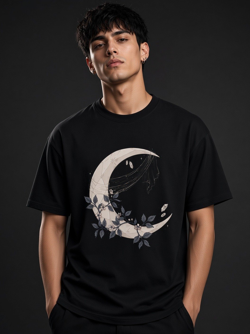 The Veiled Crescent // Botanical Lunar Heavyweight Tee product image (2)