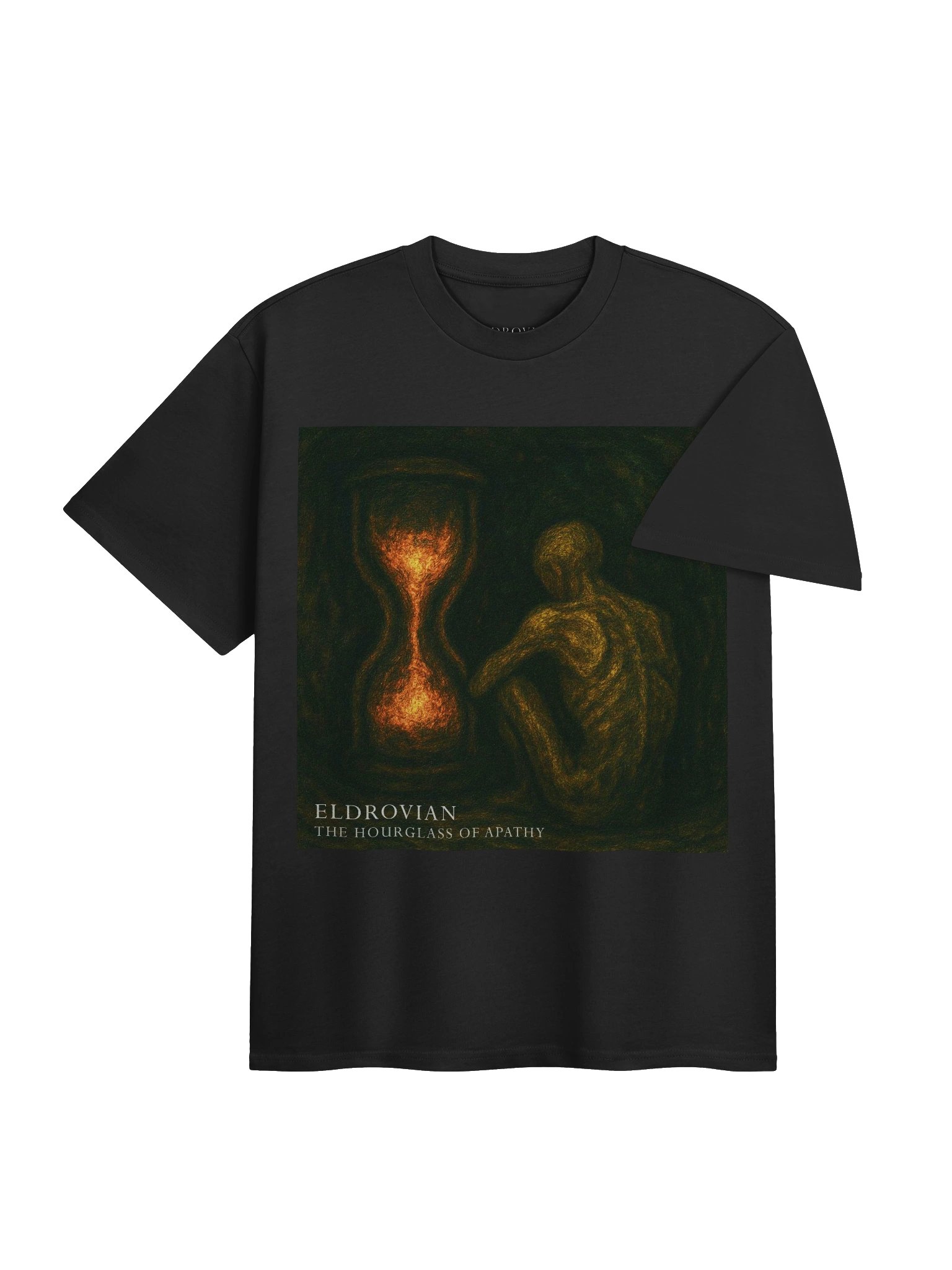 Eldrovian — The Hourglass of Apathy AS Colour Heavy T-shirt (Black) product image (4)