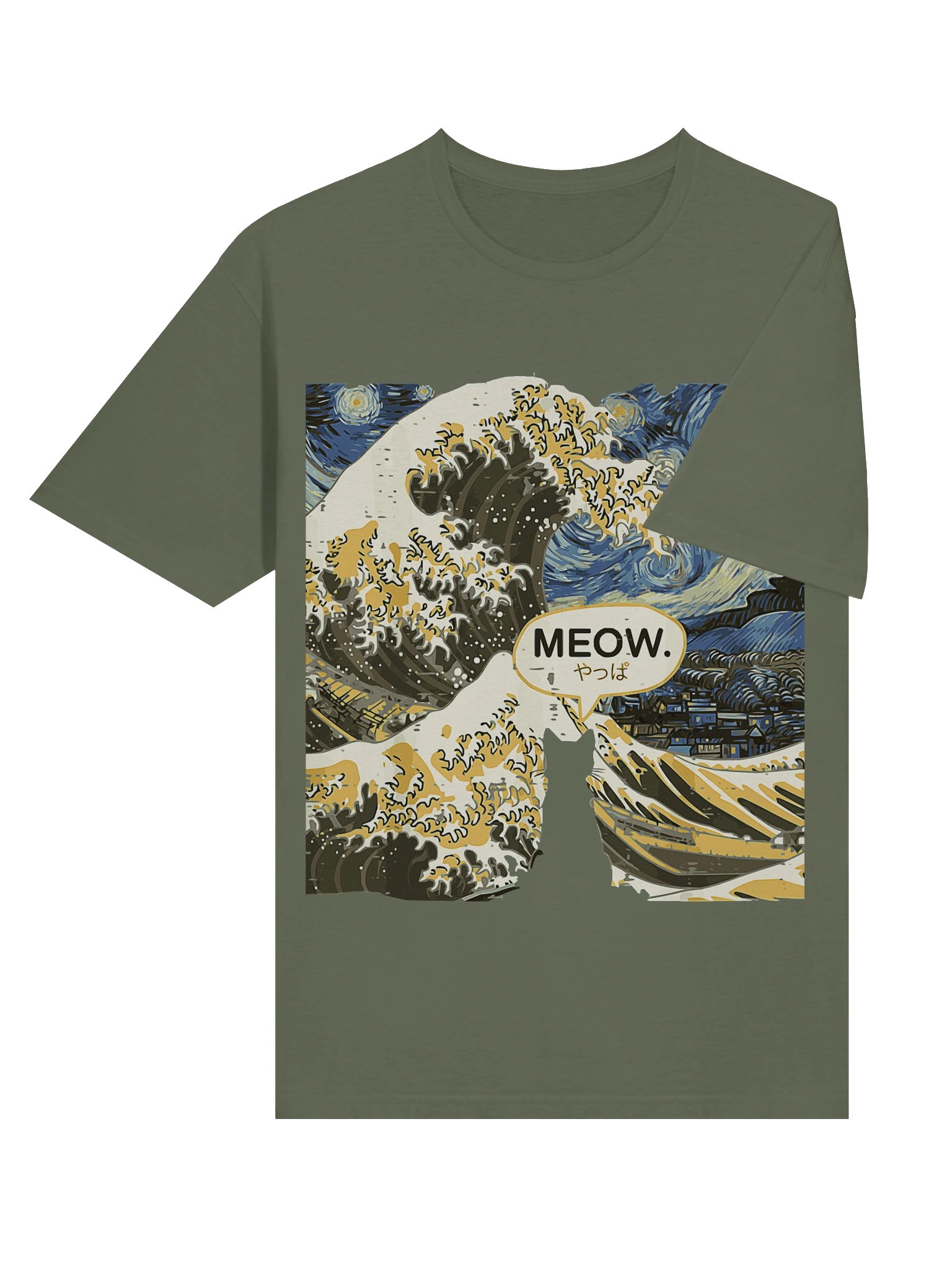 Funny Starry Wave Bruh Meow T-Shirt product image (4)