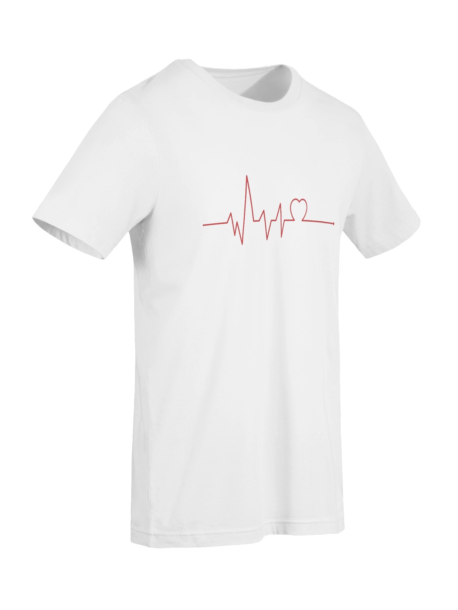 Minimalist Heartbeat Graphic T-Shirt - Red EKG Line Art Tee product image (9)