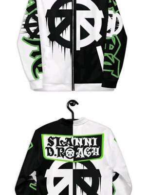 Two worlds collide. 🌗 Grab the new Slanni D. Roach split bomber jacket, exclusively available on Effenjays. Don't sleep on this drop. 🔋 #StreetwearDrop #SlanniDRoach #Effenjays #BomberJacket #GraphicStreetwear
