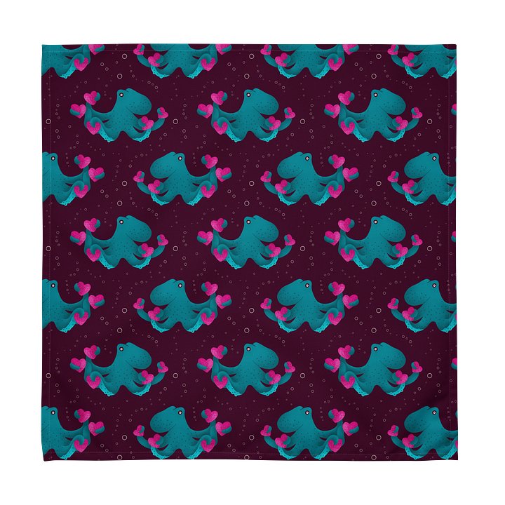 Octopus and Hearts Cloth Napkin Set (4) product image (2)