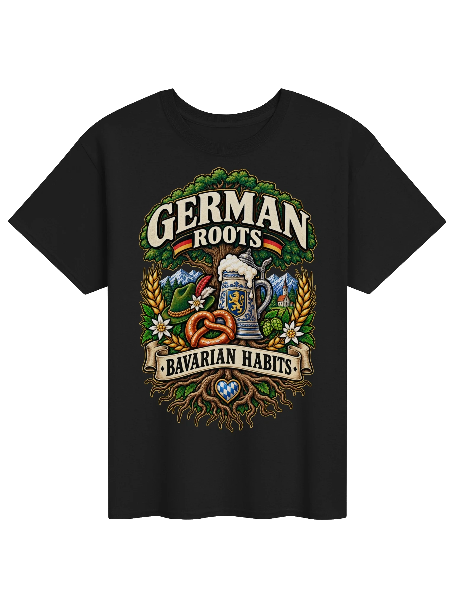 German Roots Bavarian Habits Heritage Vintage Tee