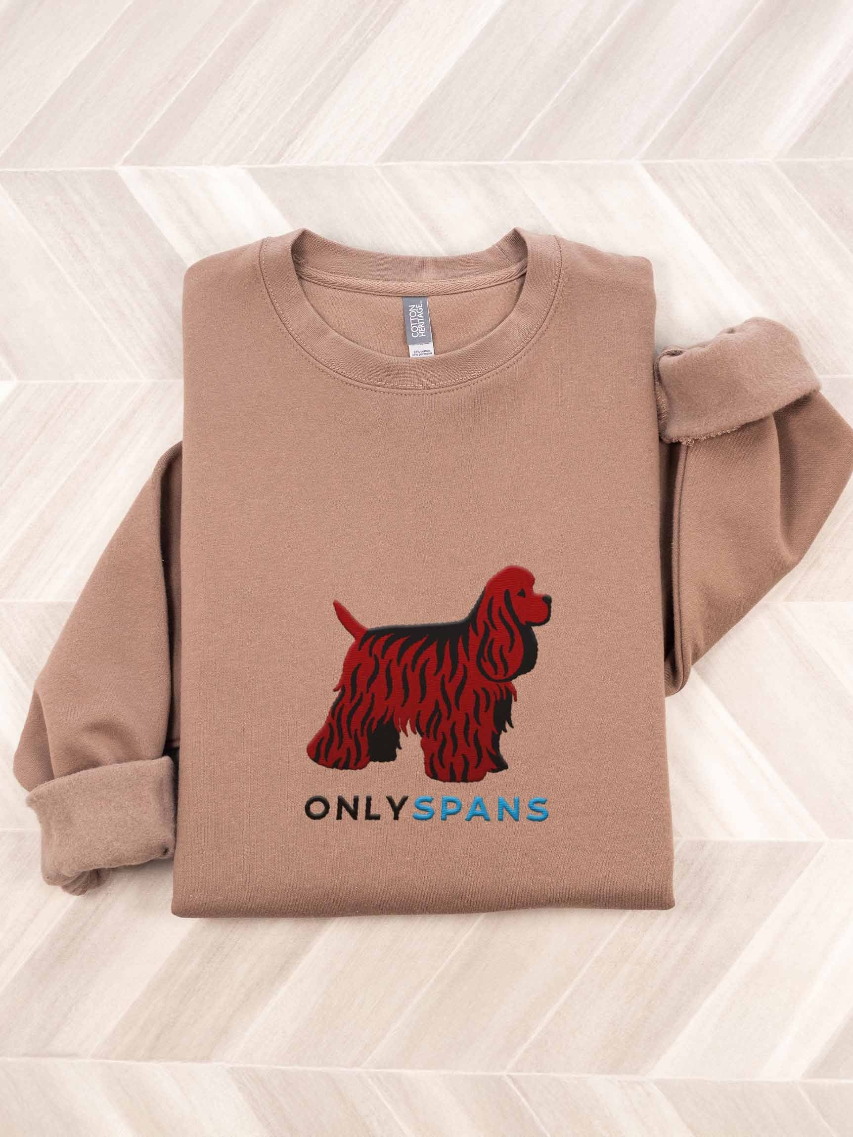 Only Spans Sweatshirt (Embroidered) of an American Cocker Spaniel(Liver) product image (1)