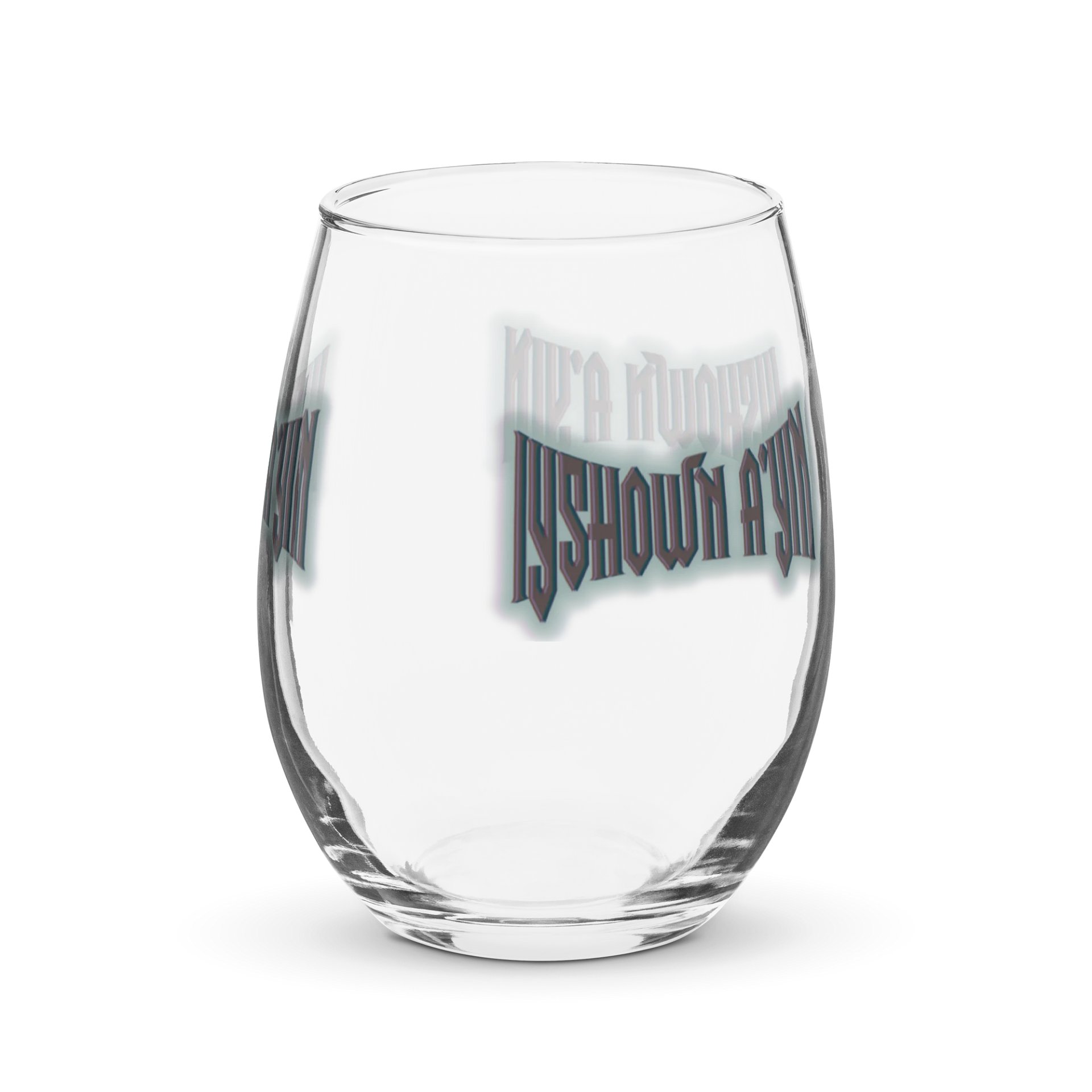 Mirrored Metallic Text Stemless Wine Glass product image (3)