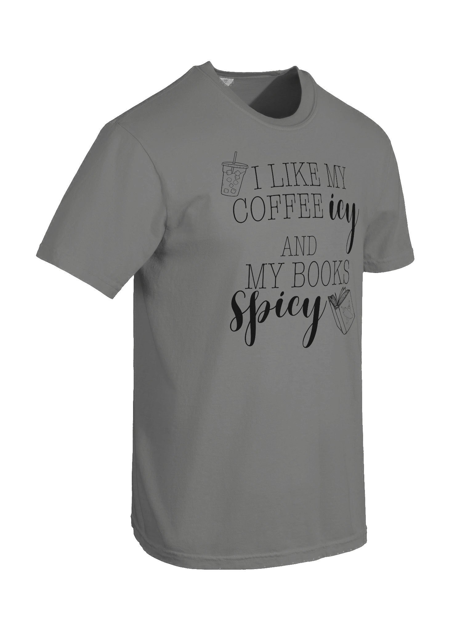 "Coffee Icy, Books Spicy" Comfort Tee product image (8)