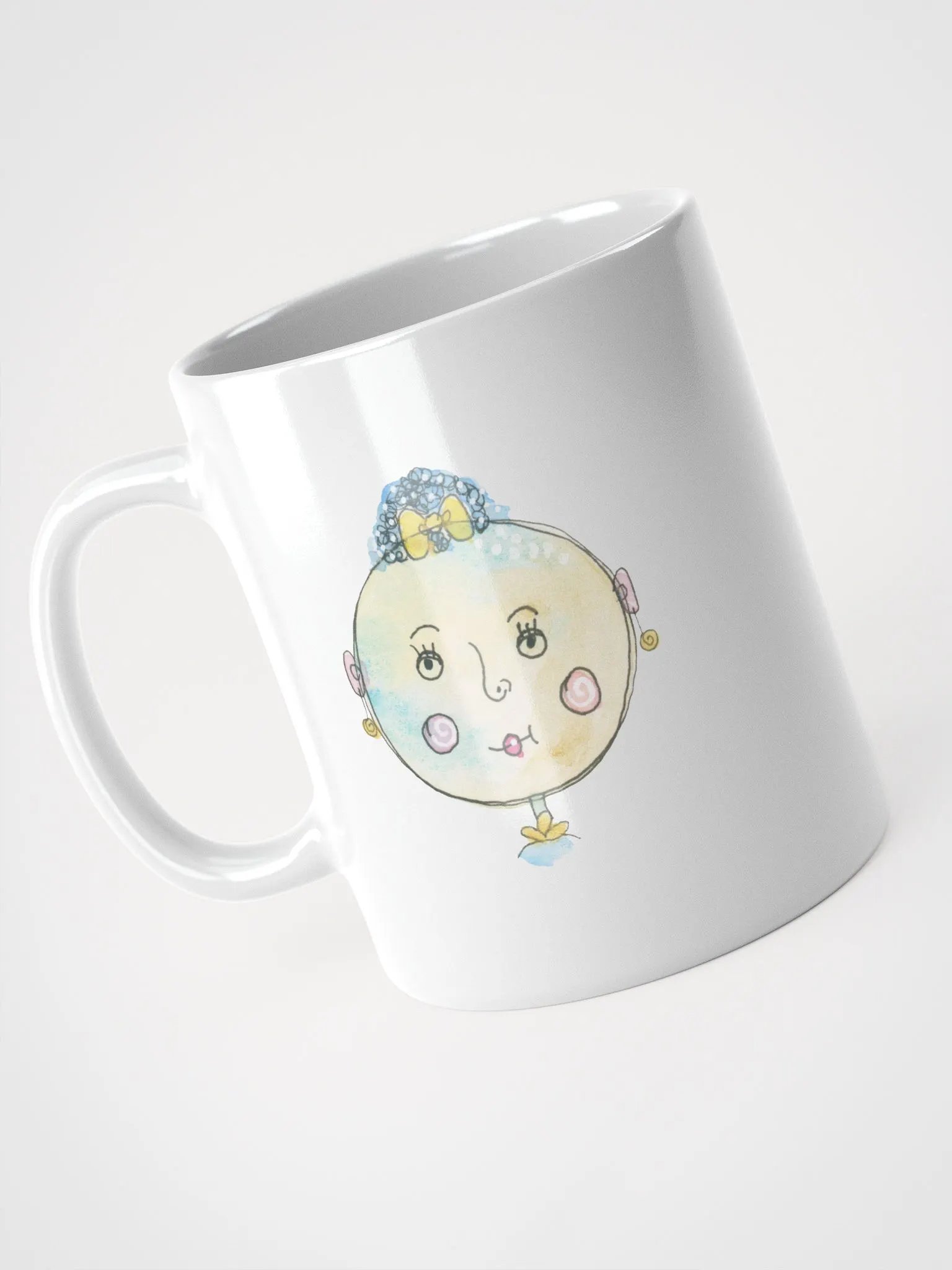 Expressive Whimsical Faces White Glossy Mug product image (4)