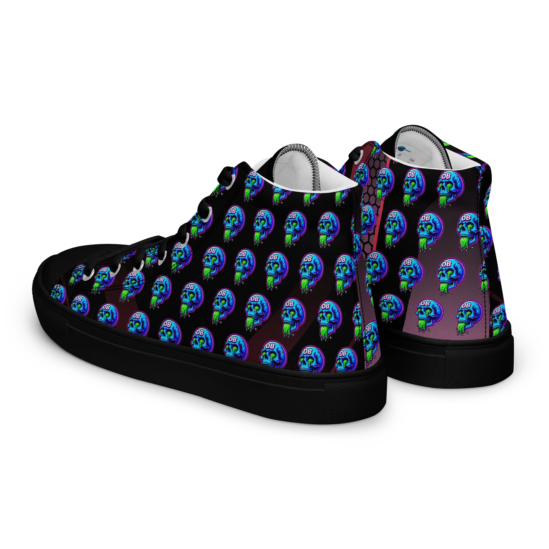 Women's "Sick Skull Honeycomb" Premium High-Top Sneakers product image (5)