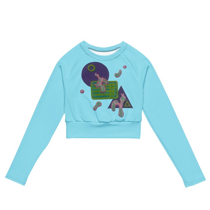 Shape Shenanigans Blue Long Sleeve Crop Top product image (1)