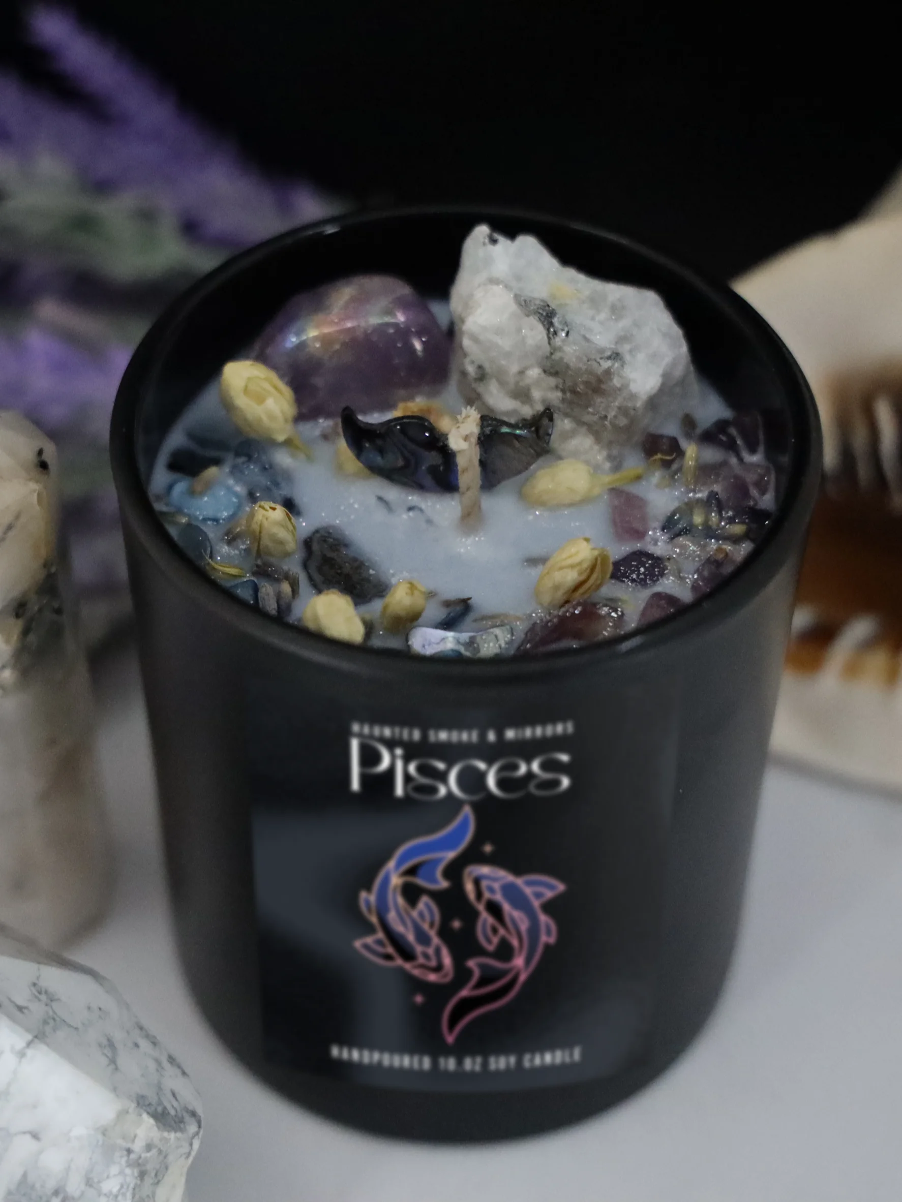 Pisces Zodiac Crystal Candle product image (3)