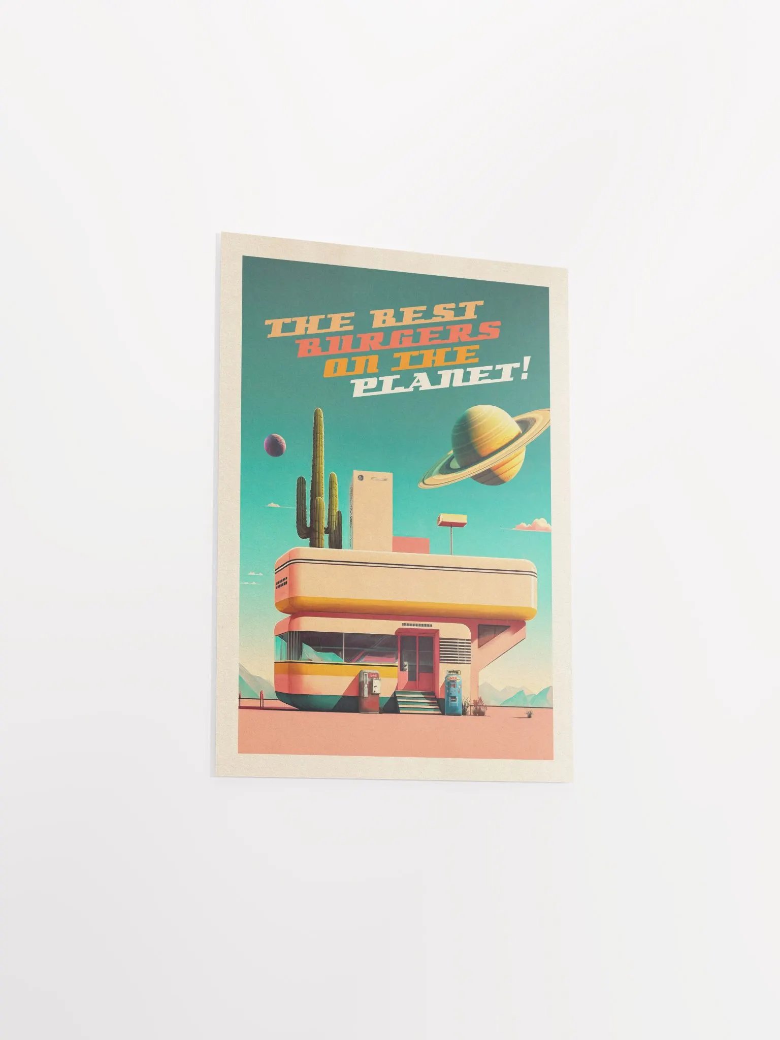 The Best Burgers on the Planet! — Vintage space poster, retro space art, propaganda poster, retrofuturism art, retro sci-fi print product image (7)