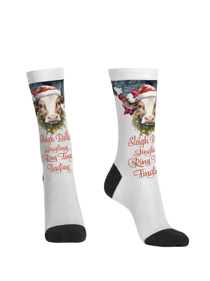 Sleigh Bells Cow Crew Socks product image (2)