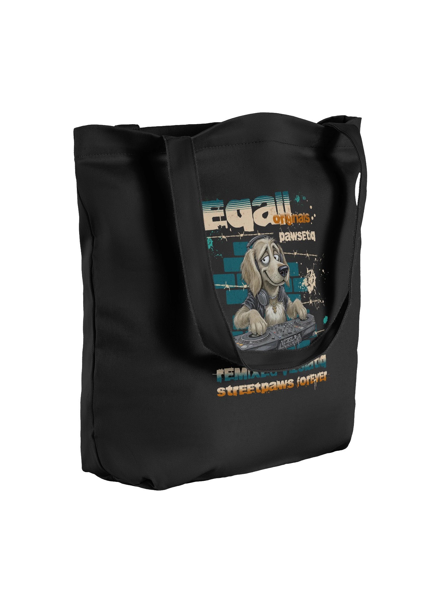 Urban DJ VIZSLATIQ - ECO Vibes Organic PAWSETIQ Tote-bag by EQALL® Originals_Beige_Mustard_Green product image (3)