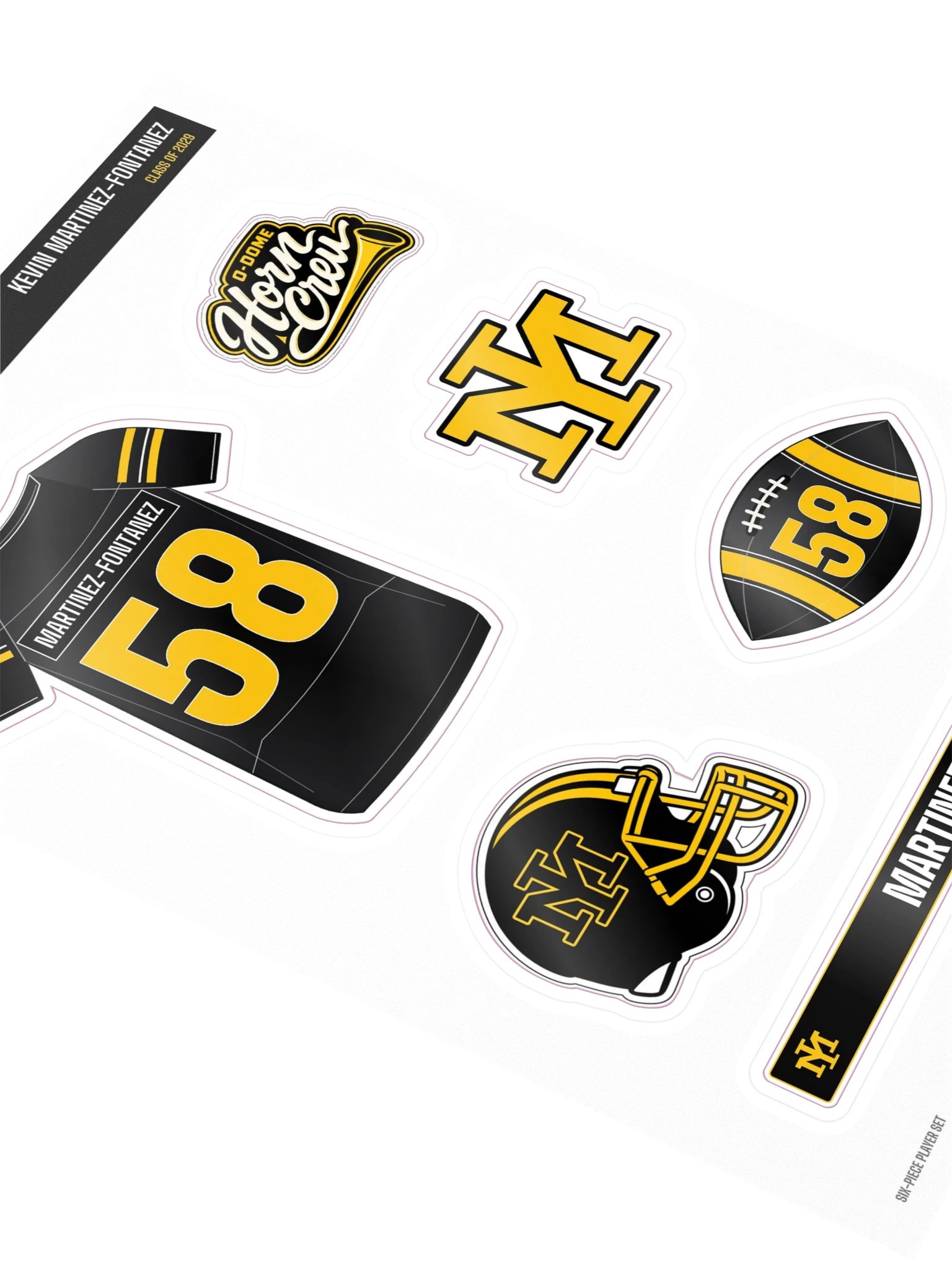 Kevin Martinez-Fontanez #58 — Mustangs Sticker Sheet product image (2)
