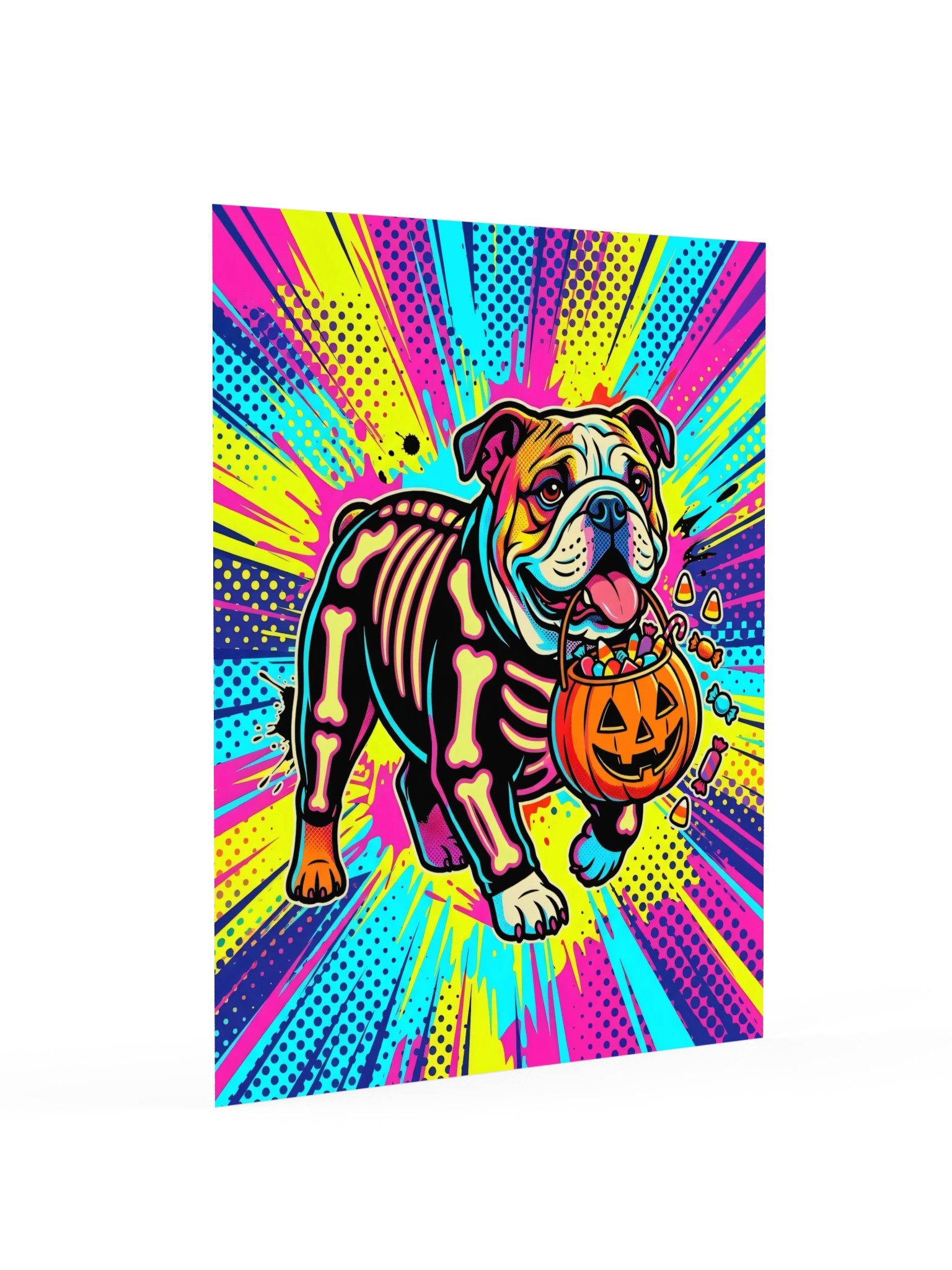 Skeleton Costume Bulldog Poster product image (16)