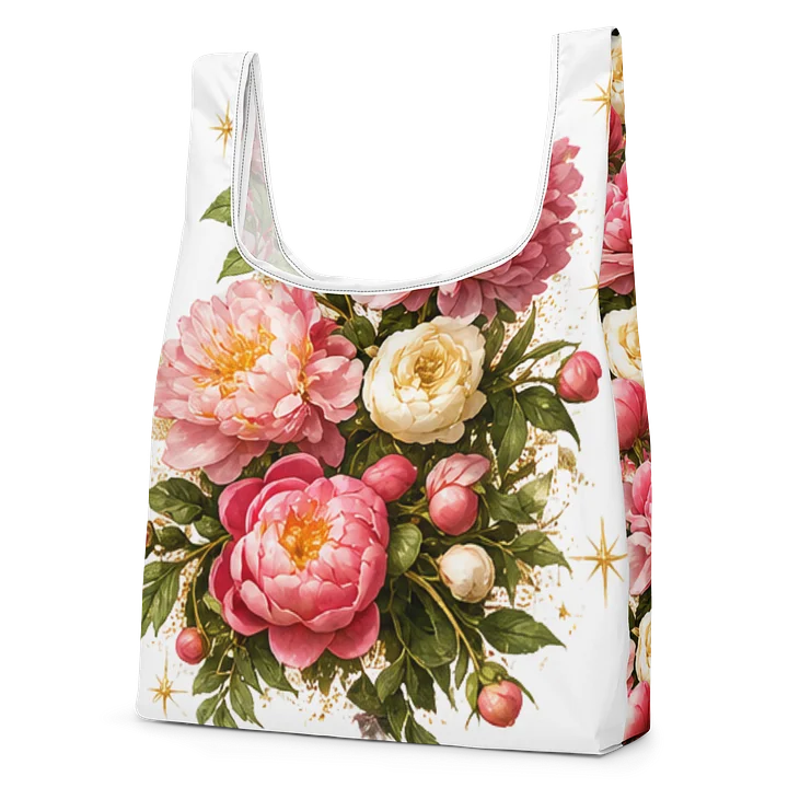 Peony & Gold Sparkle Floral Tote product image (2)