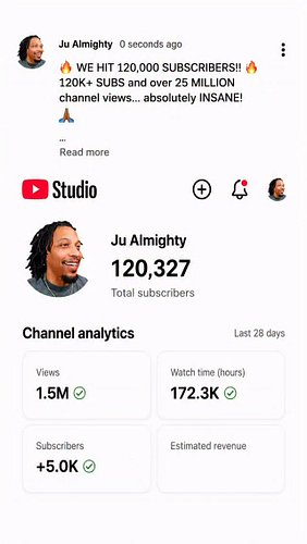 Just hit 120K subscribers and over 25 million views on YouTube!! 🔥🙏🏾

Beyond grateful for everyone rocking with me. We’re jus...