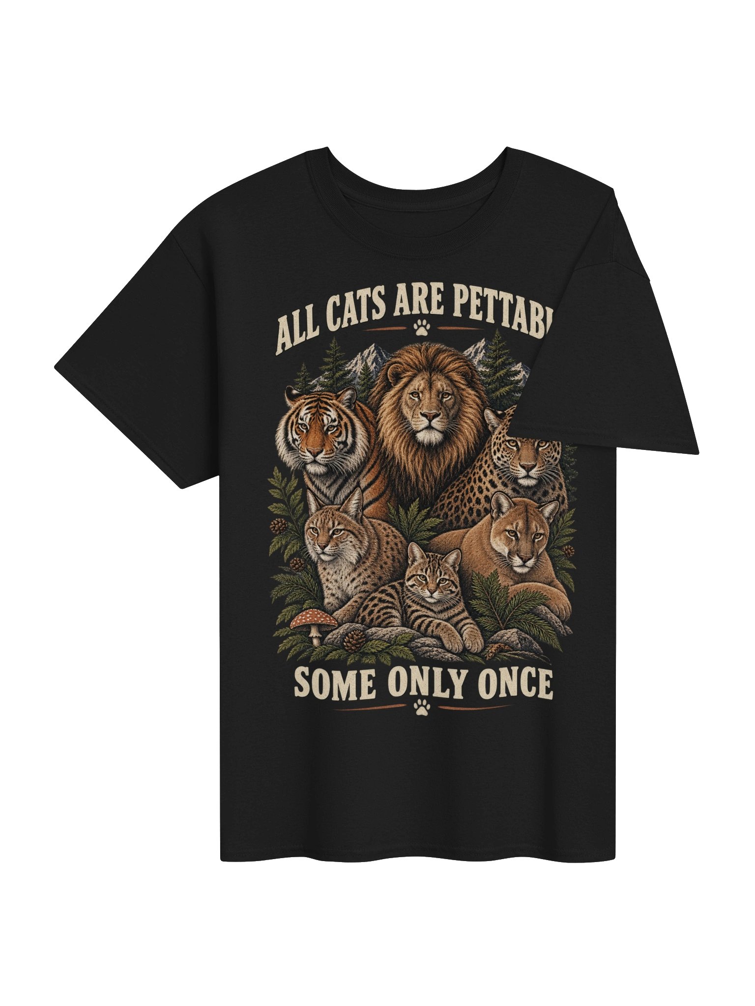 All Cats are Pettable Some Only Once T-Shirt Funny Wild Cats Vintage shirt product image (5)