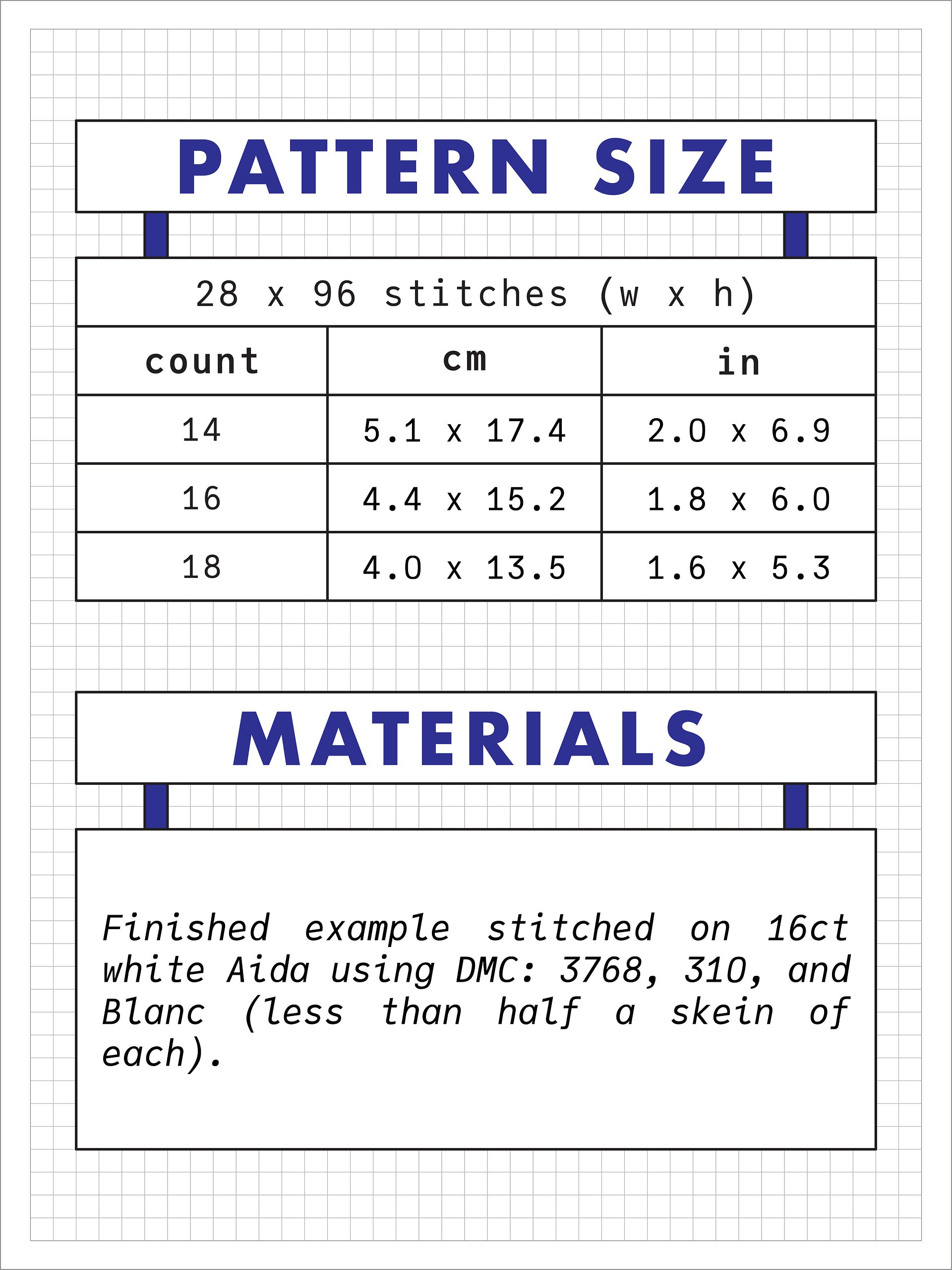 Unfazed Phantom Bookmark • Blackwork Cross Stitch Pattern • PDF Digital Download product image (3)