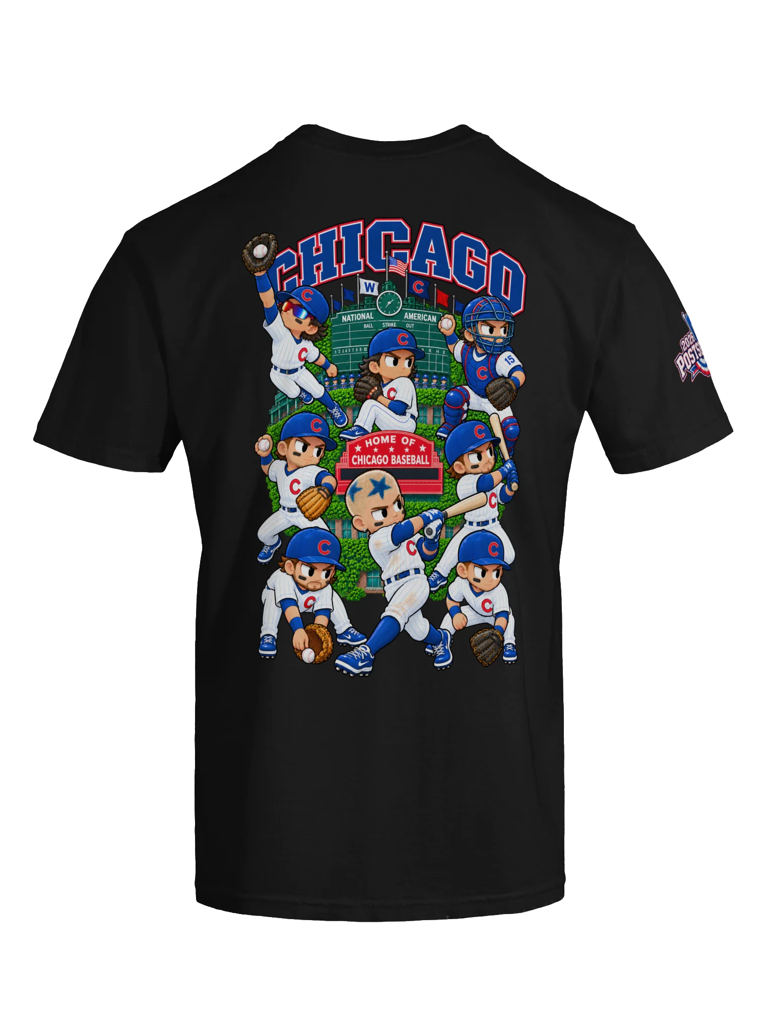 Chicago Northside Baseball 2026 "Postseason" Animated Player Back Print T-Shirt product image (11)