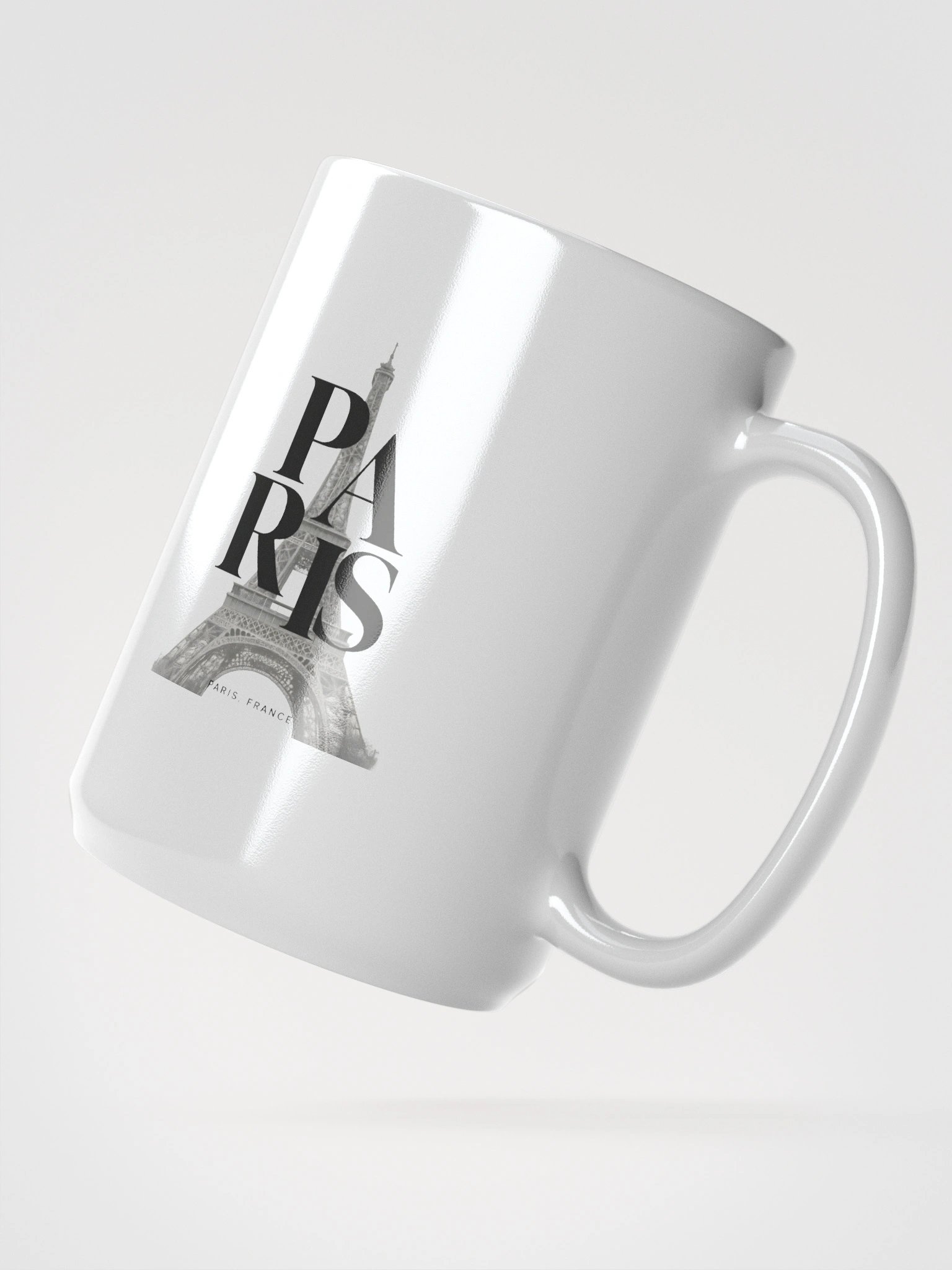 Paris Tower Mug – White Glossy Cityscape Edition product image (2)