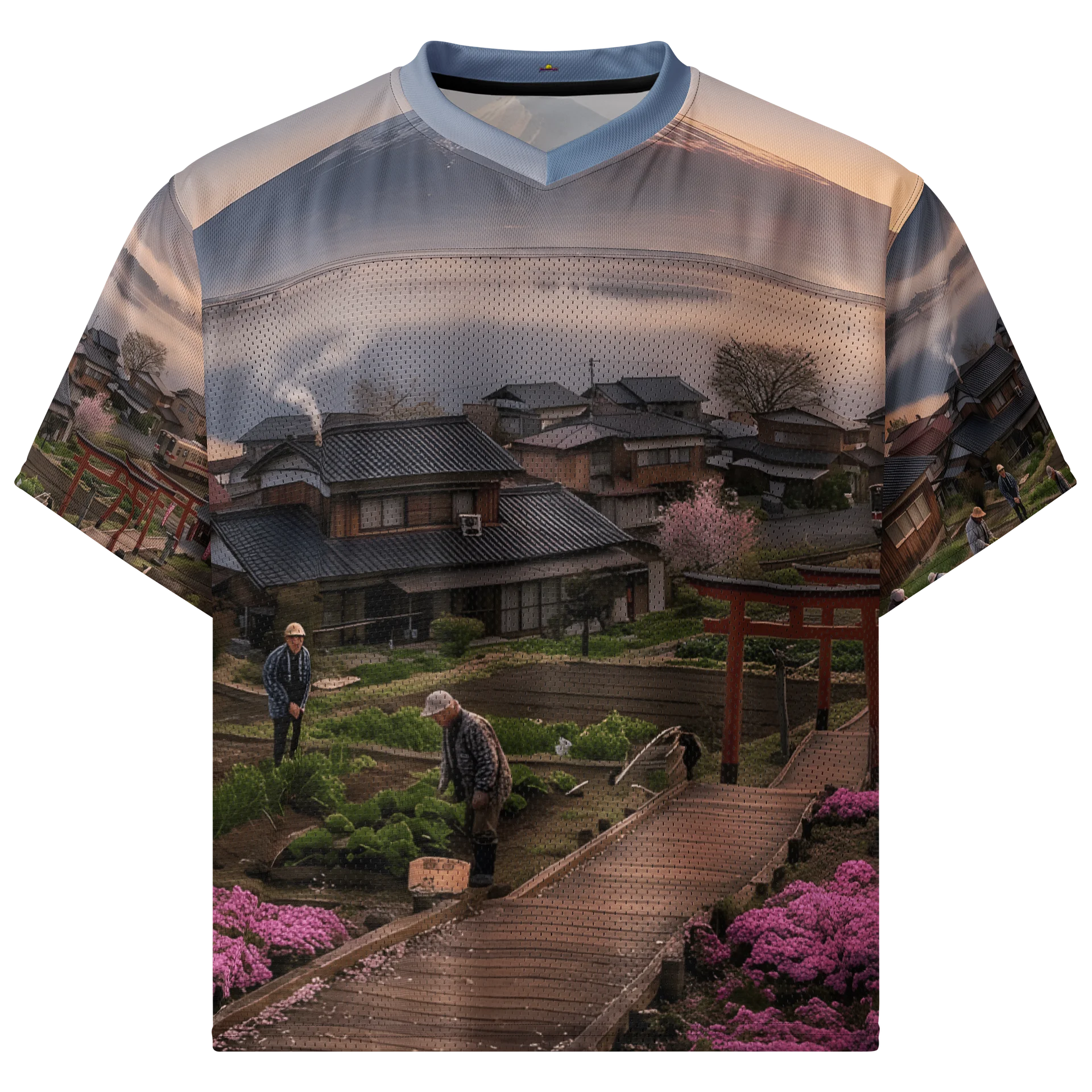 Mount Fuji Village Pink Moss Boxy Football Jersey product image (1)