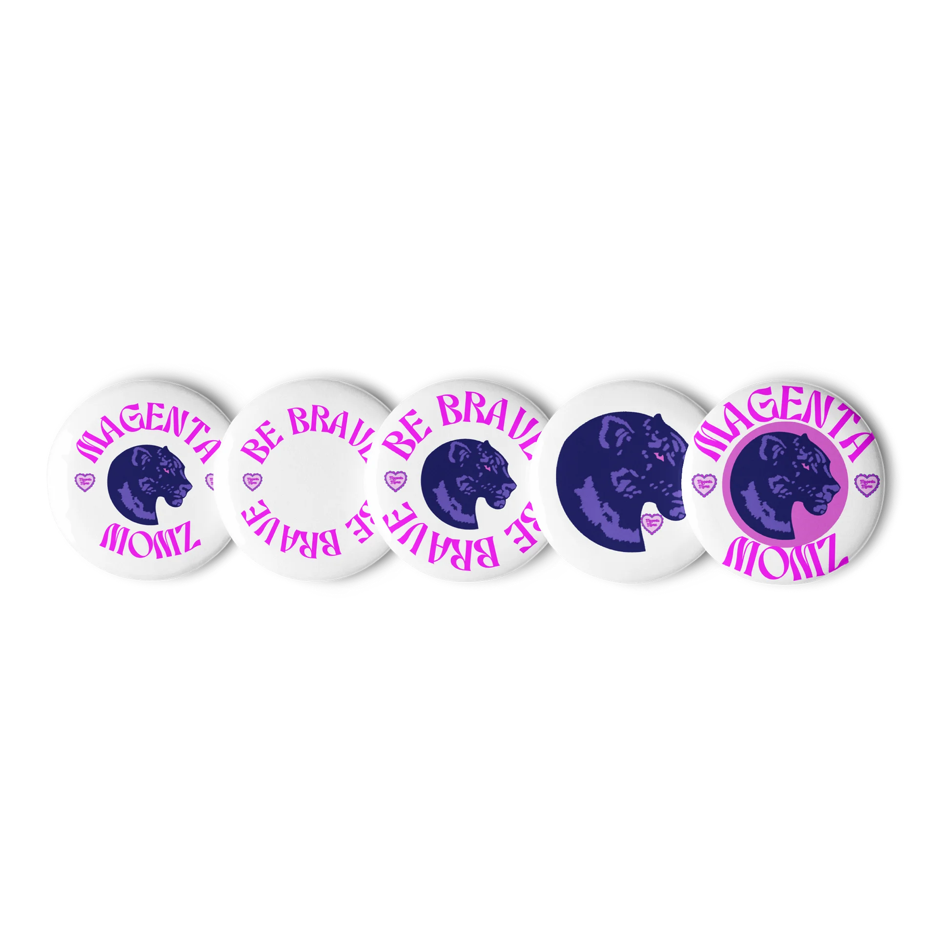 MAGENTA MOMZ PANTHER HEAD PINS product image (1)