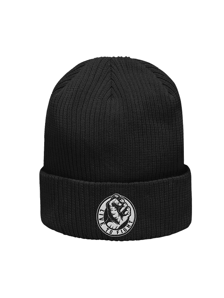 Live to Fight™ Ribbed Knit Beanie – Black Edition product image (2)