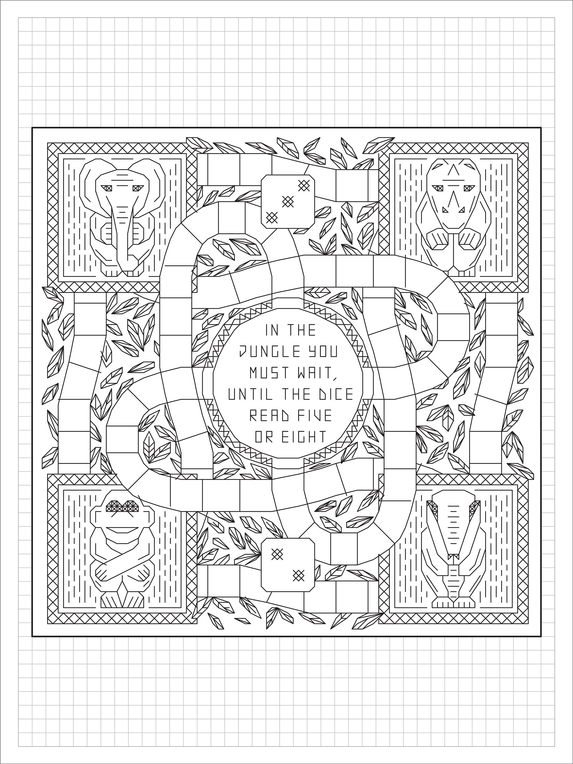 In The Jungle • Blackwork Cross Stitch Pattern • PDF Digital Download product image (1)