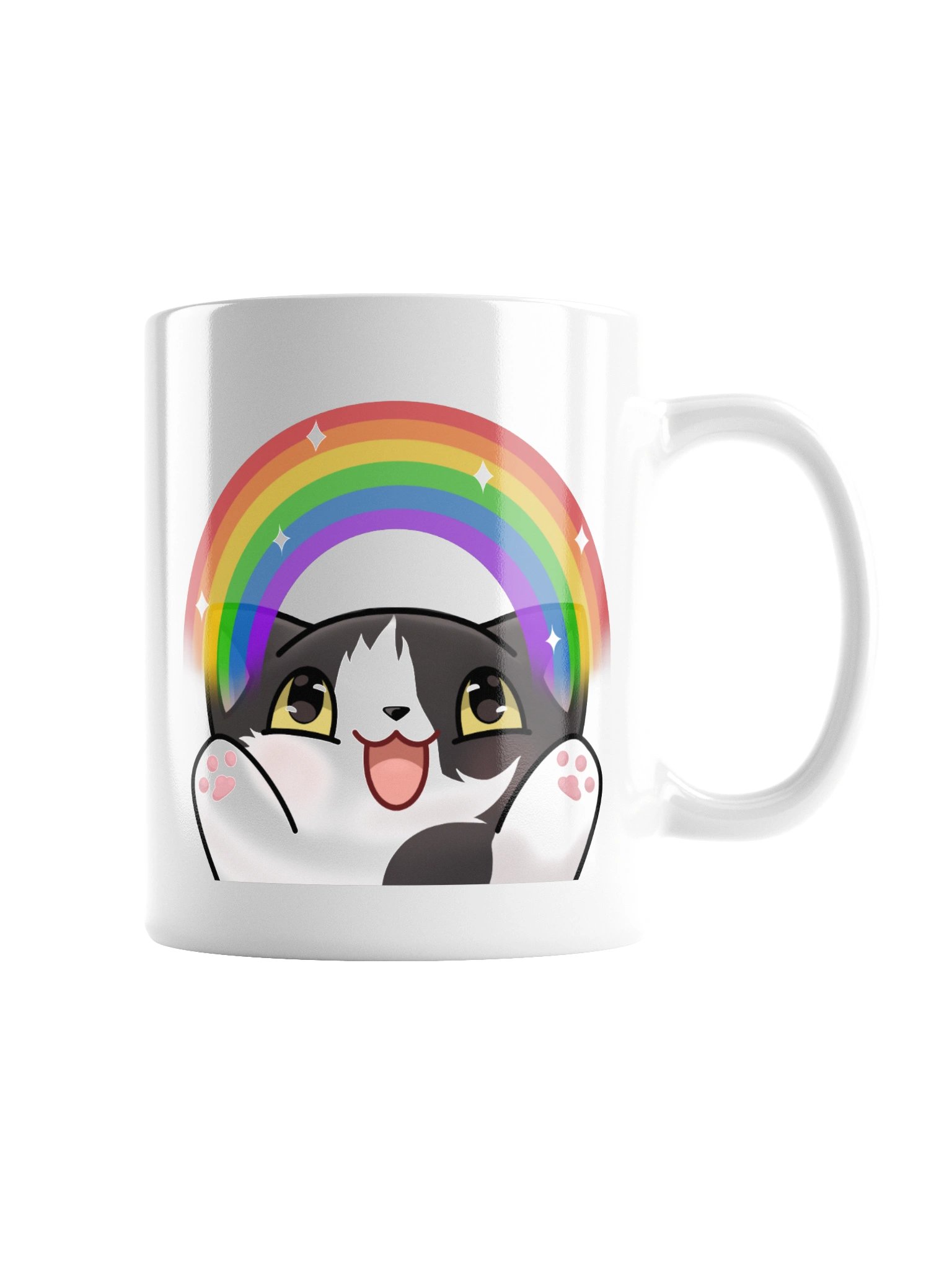 Rainbow Kitten white mug product image (7)
