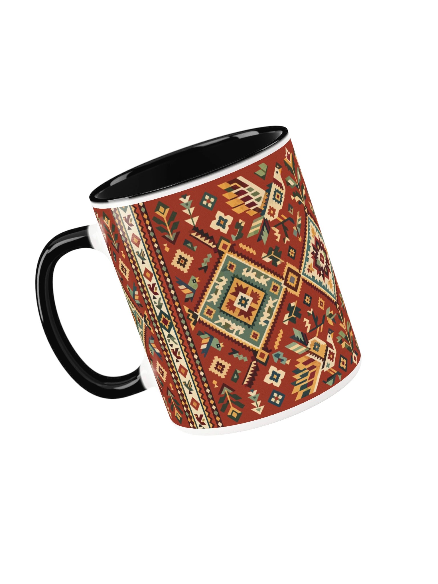 Folk Art Mug – Terracotta Diamonds product image (4)