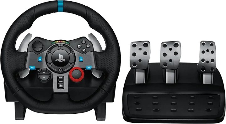 Logitech G29 Driving Force Racing Wheel and Floor Pedals, Real Force Feedback, Stainless Steel Paddle Shifters, Leather Steering Wheel Cover for PS5, PS4, PC, Mac - Black product image (1)
