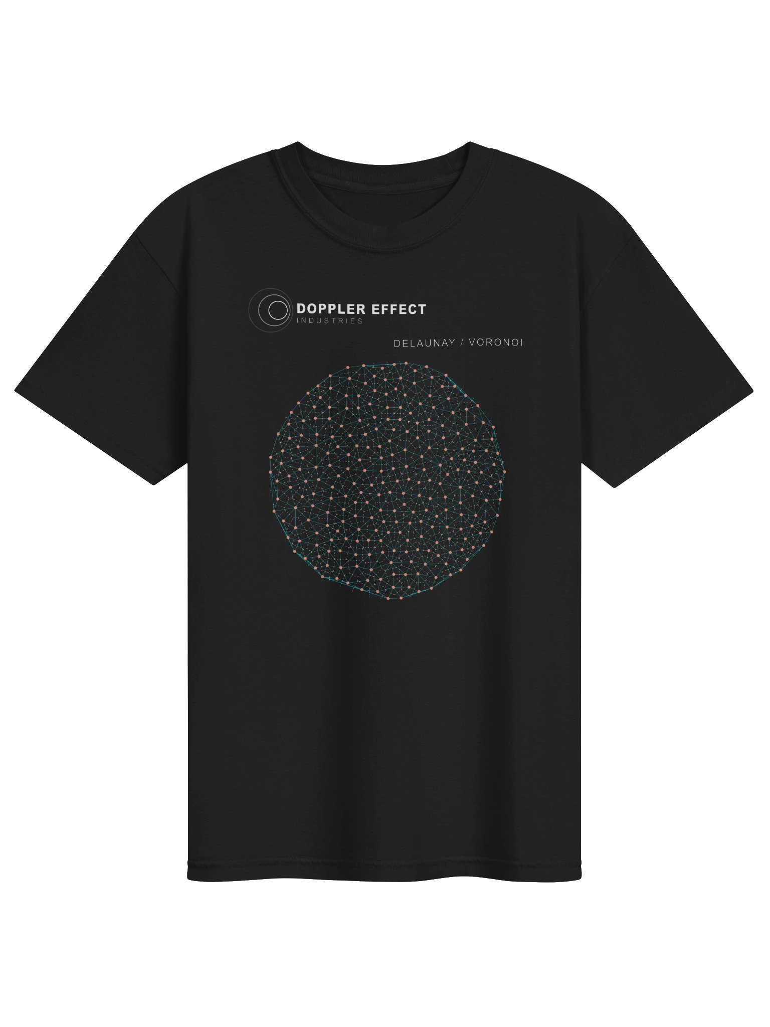 Delaunay Voronoi T-Shirt – Teal, Cream & Coral product image (1)