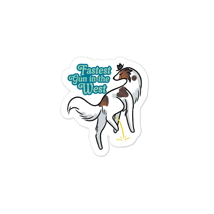 Fastest Gun in the West - Brindle and White - Kiss-Cut Vinyl Sticker product image (1)