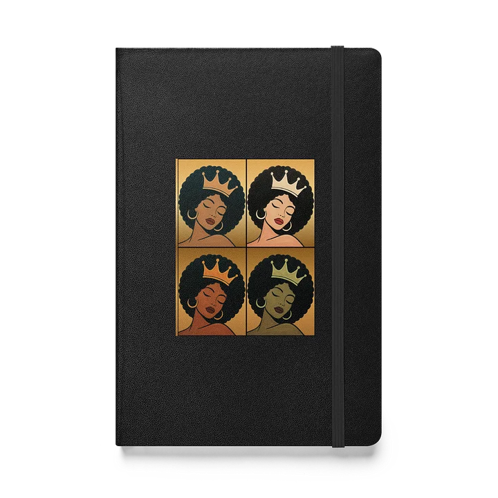 Poised Princess Crowned Afro Pop‑Art Hardcover Notebook product image (1)
