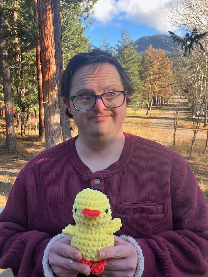 Hand-Crocheted Standing Bird - Sunny Yellow with Green Eyes product image (1)