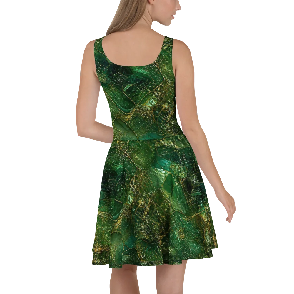 "A522" Emerald Gold Skater Dress product image (4)