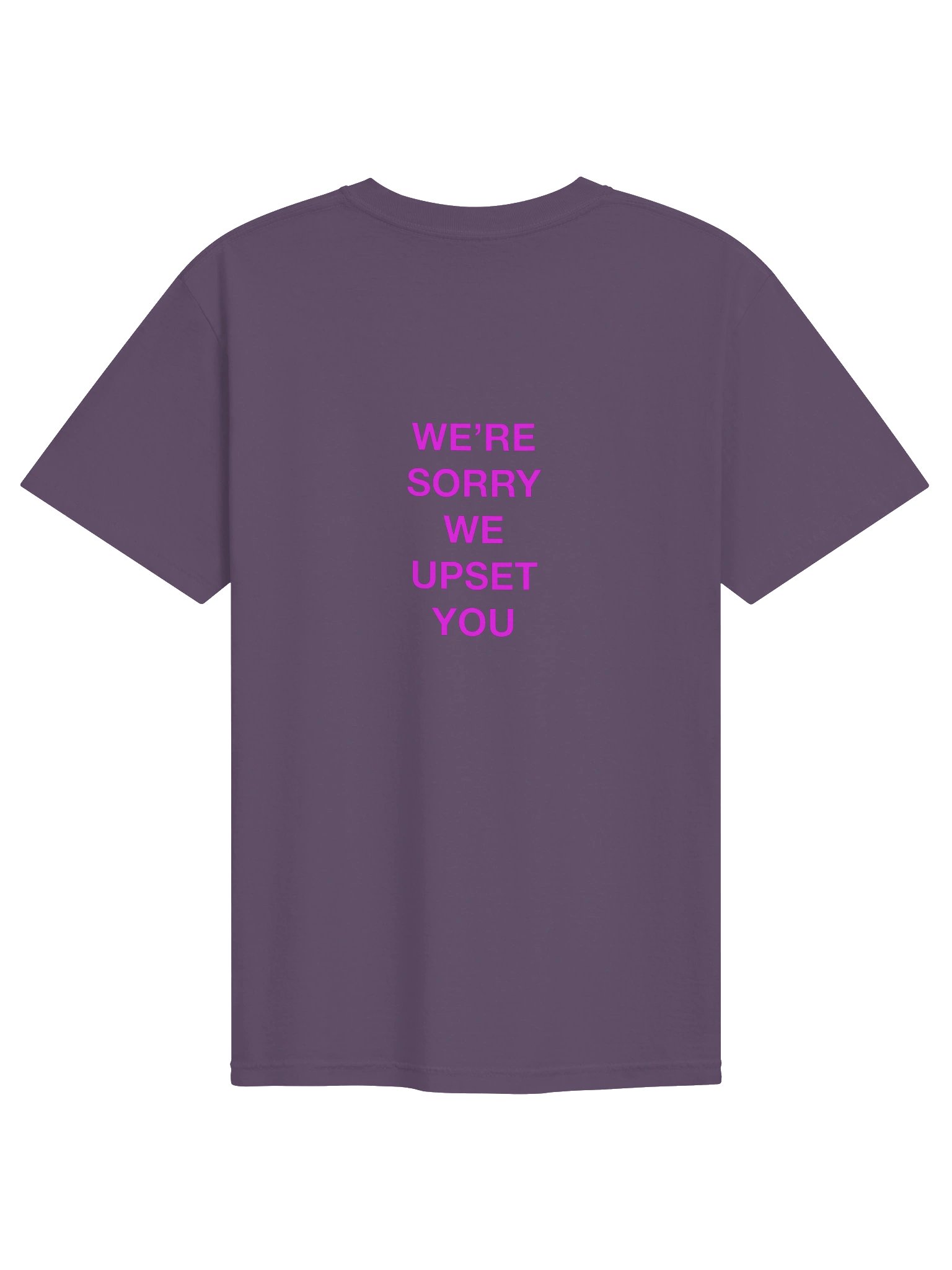 We’re Sorry We Upset You Group Apology T-Shirt — Purple product image (2)