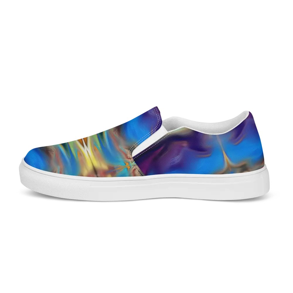 Colorful Pattern Womens Canvas Slip-On Shoes | Rainbow Pattern Shoes product image (8)